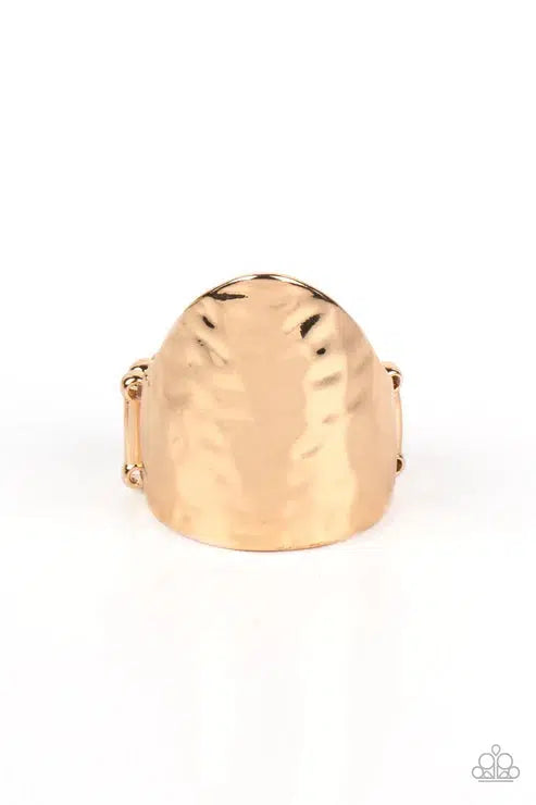 Basic Instincts Gold Ring - Paparazzi Accessories- lightbox - CarasShop.com - $5 Jewelry by Cara Jewels