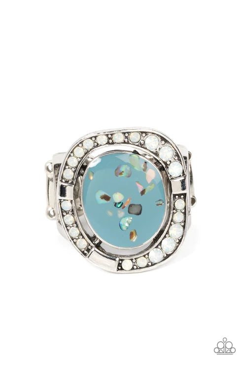 Beach Bijou Blue Ring - Paparazzi Accessories- lightbox - CarasShop.com - $5 Jewelry by Cara Jewels