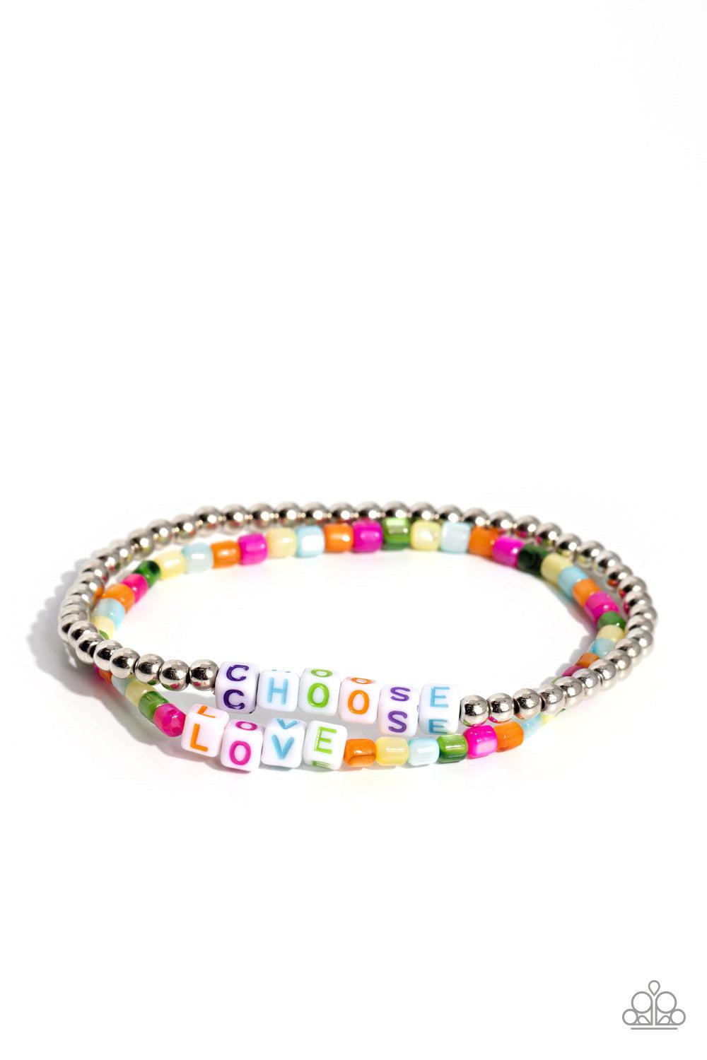 Chasing Love Multi Inspirational Bracelet - Paparazzi Accessories- lightbox - CarasShop.com - $5 Jewelry by Cara Jewels