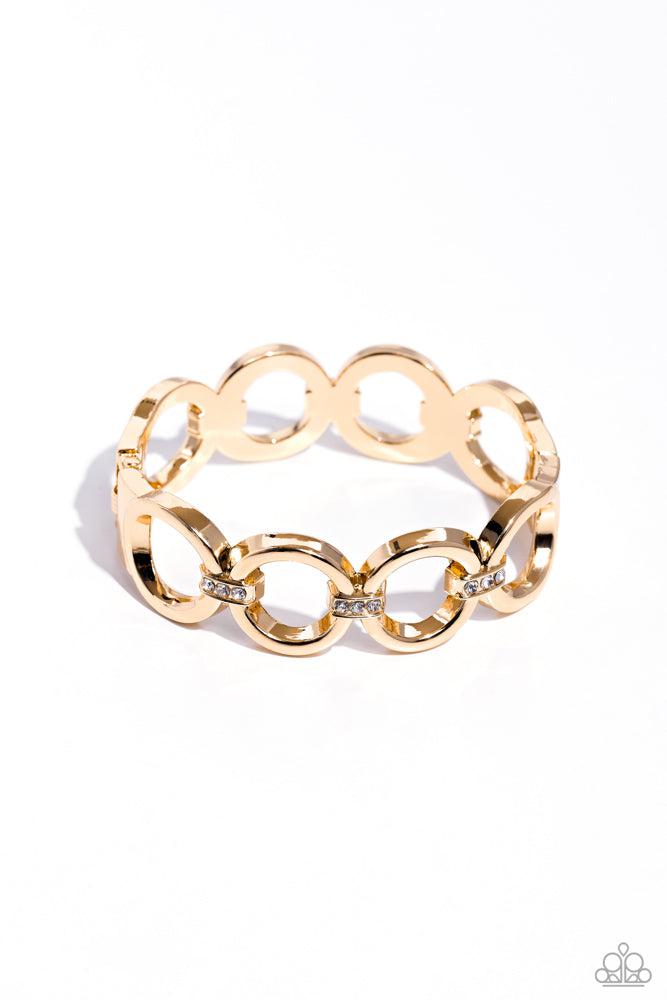 Chic Collection Gold Bracelet - Paparazzi Accessories- lightbox - CarasShop.com - $5 Jewelry by Cara Jewels