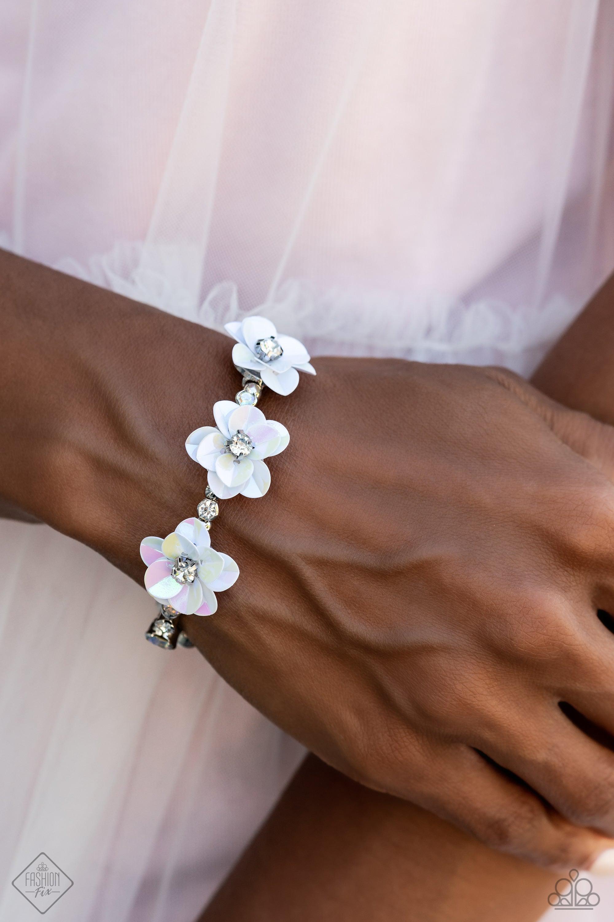 Endlessly Ethereal Multi Floral Coil Bracelet - Paparazzi Accessories- lightbox - CarasShop.com - $5 Jewelry by Cara Jewels