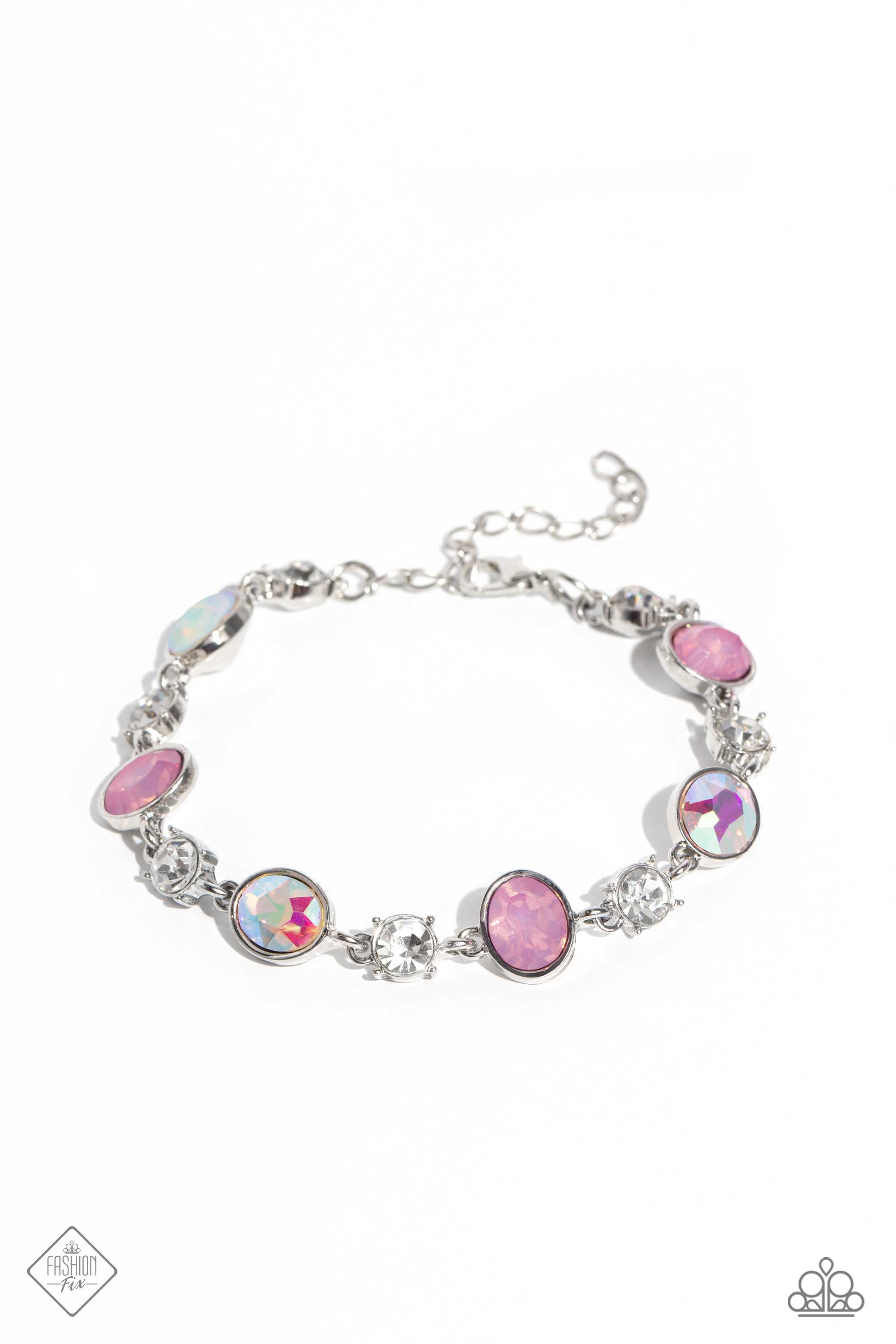 Ethereal Empathy Multi & Pink Rhinestone Bracelet - Paparazzi Accessories- lightbox - CarasShop.com - $5 Jewelry by Cara Jewels