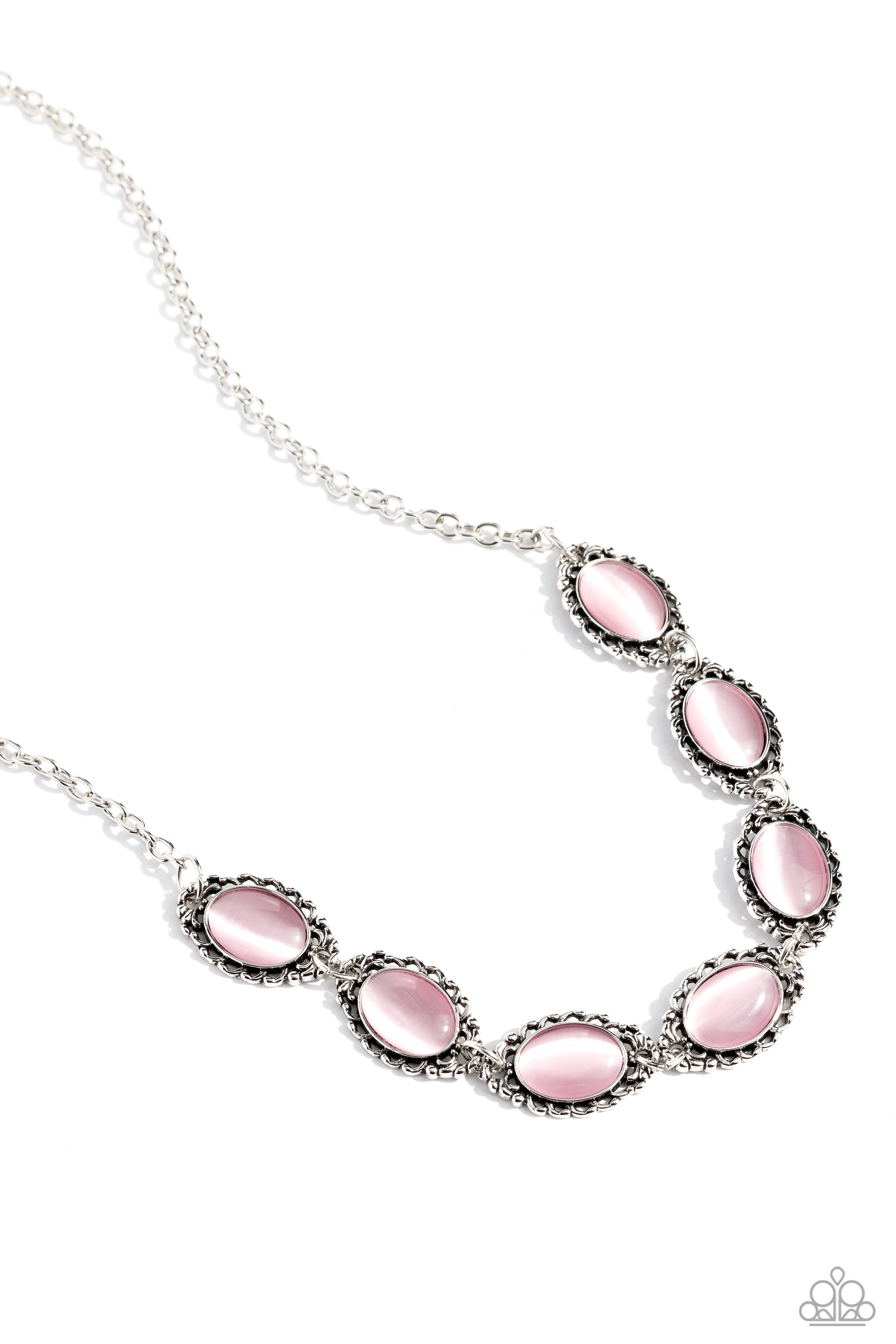 Framed in France Pink Cat's Eye Stone Necklace - Paparazzi Accessories- lightbox - CarasShop.com - $5 Jewelry by Cara Jewels