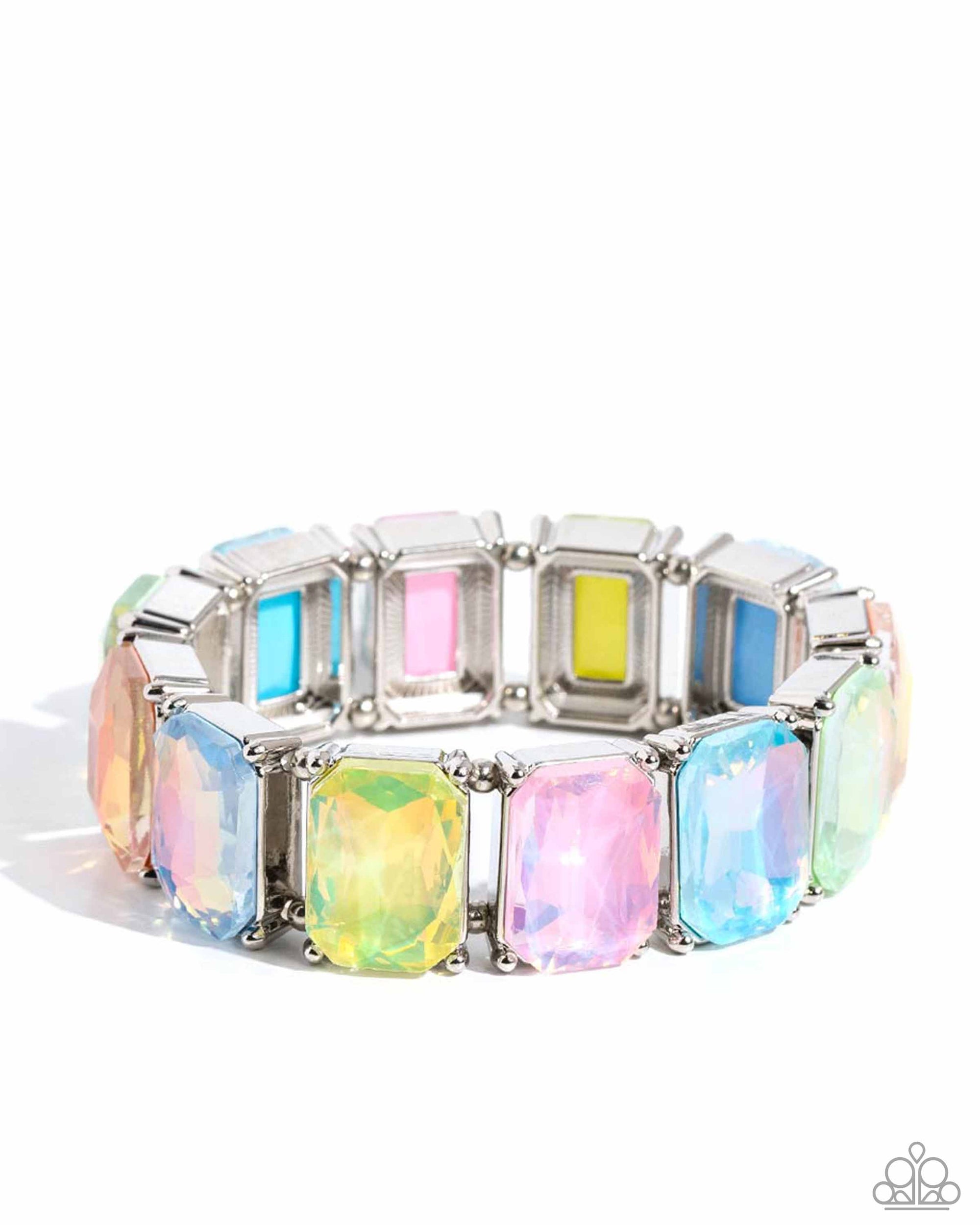 Glamorous Getaway Multi Rhinestone Bracelet - Paparazzi Accessories- lightbox - CarasShop.com - $5 Jewelry by Cara Jewels