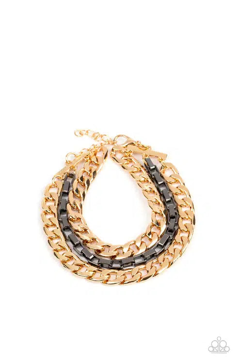 Heavy Duty Men's Multi Chain Bracelet - Paparazzi Accessories- lightbox - CarasShop.com - $5 Jewelry by Cara Jewels