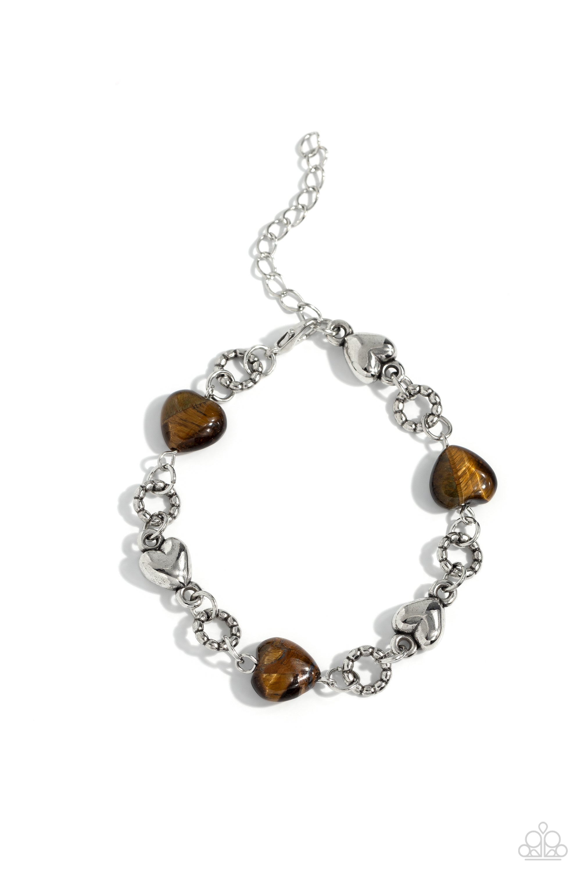I Can Feel Your Heartbeat Brown Tiger's Eye Stone Bracelet - Paparazzi Accessories- lightbox - CarasShop.com - $5 Jewelry by Cara Jewels