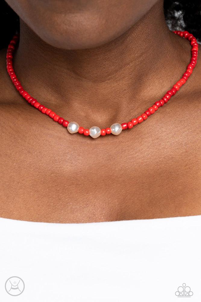 I Can SEED Clearly Now Red Necklace - Paparazzi Accessories- lightbox - CarasShop.com - $5 Jewelry by Cara Jewels