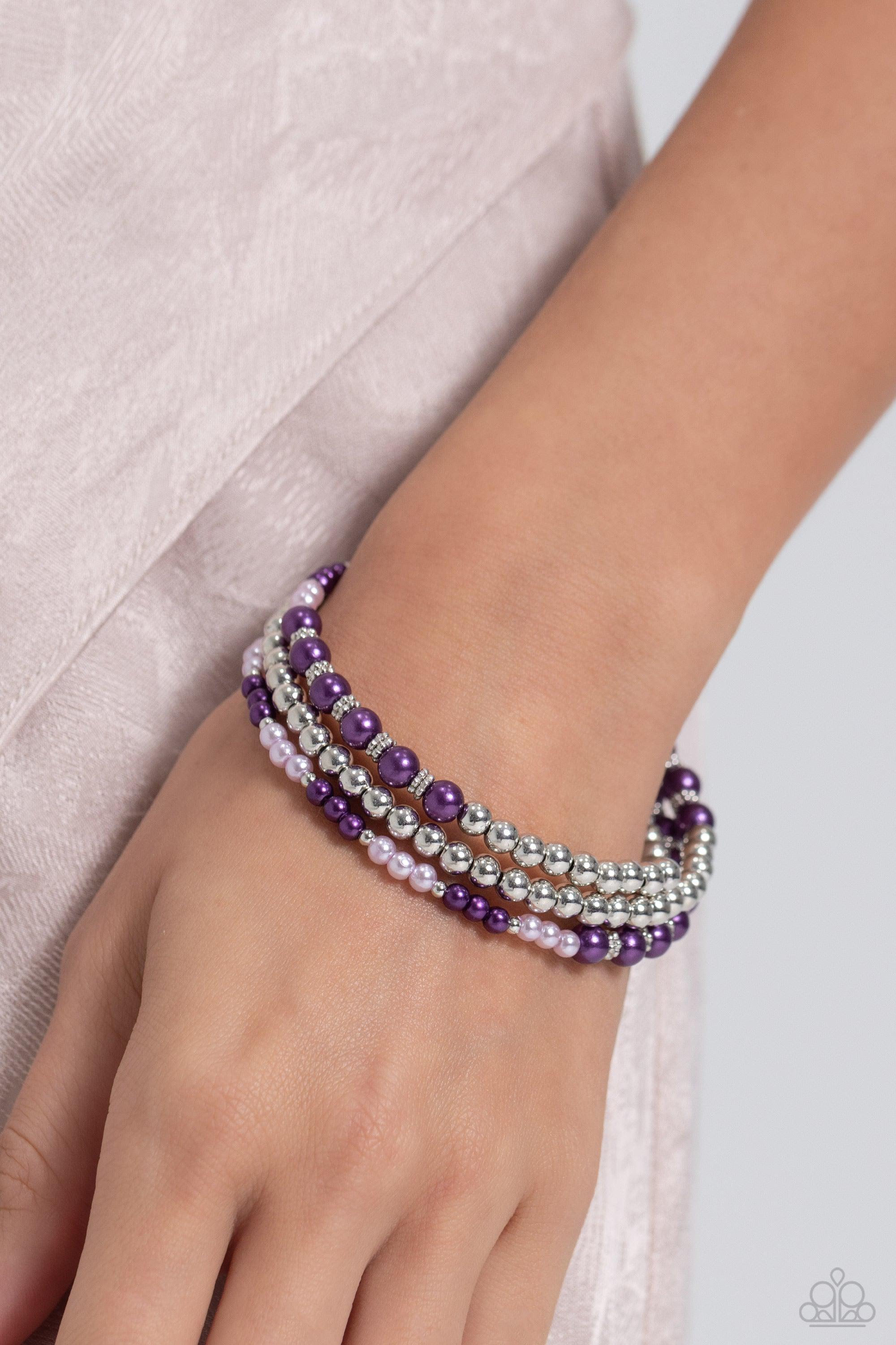 Just SASSING Through Purple Coil Bracelet - Paparazzi Accessories- lightbox - CarasShop.com - $5 Jewelry by Cara Jewels