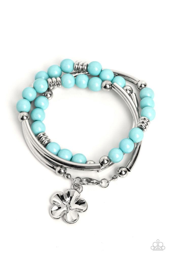 Off The WRAP Blue Bracelet - Paparazzi Accessories- lightbox - CarasShop.com - $5 Jewelry by Cara Jewels