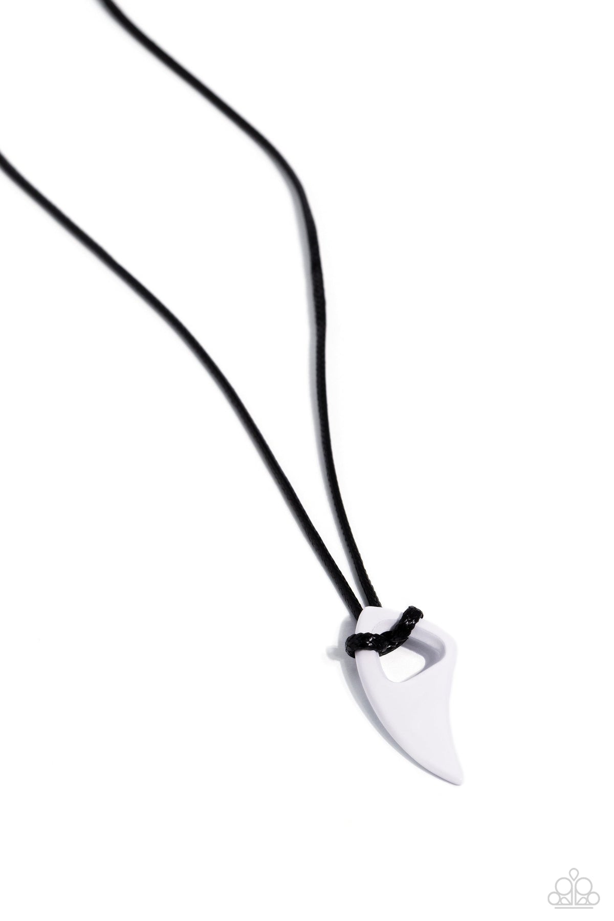 Summer Shark White &amp; Black Urban Necklace - Paparazzi Accessories- lightbox - CarasShop.com - $5 Jewelry by Cara Jewels
