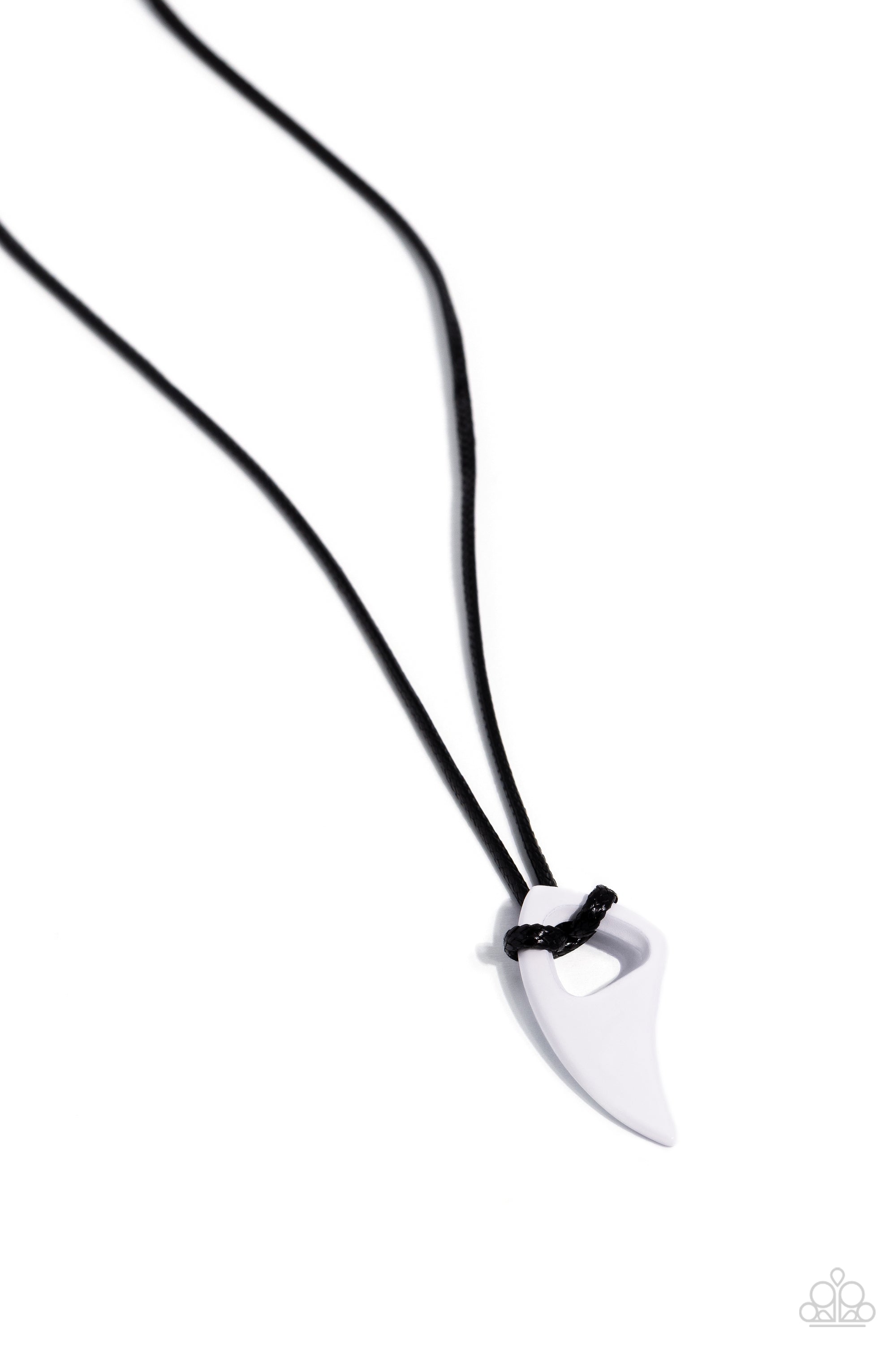 Summer Shark White & Black Urban Necklace - Paparazzi Accessories- lightbox - CarasShop.com - $5 Jewelry by Cara Jewels