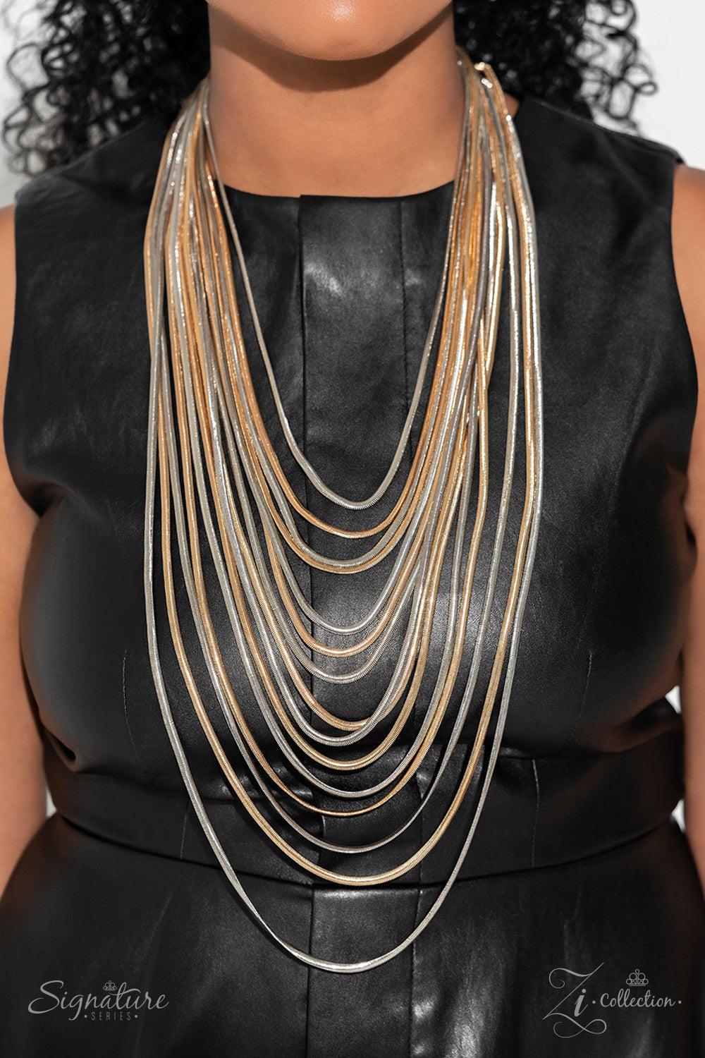 The Linda 2023 Zi Signature Collection Necklace - Paparazzi Accessories-on model - CarasShop.com - $5 Jewelry by Cara Jewels