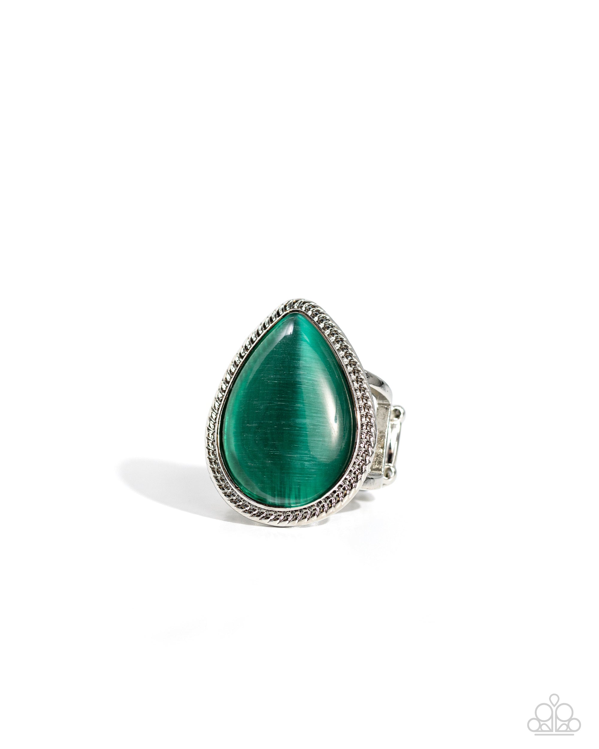 The Rain in MAINE Green Cat's Eye Stone Ring - Paparazzi Accessories- lightbox - CarasShop.com - $5 Jewelry by Cara Jewels