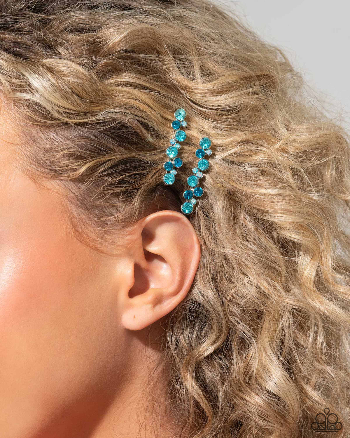 Bubbly Ballroom Blue Rhinestone Hair Pins - Paparazzi Accessories