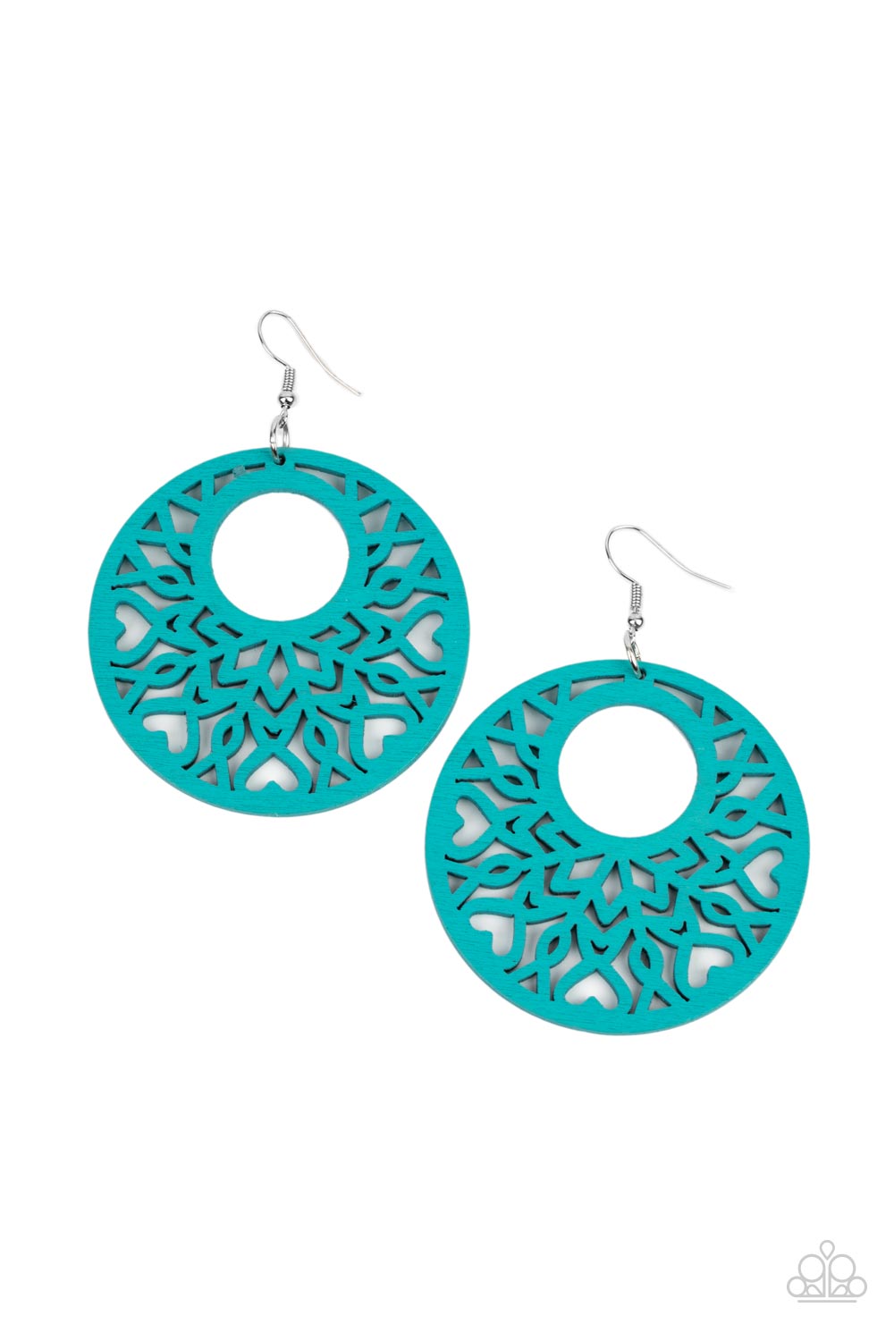 Tropical Reef Blue Wood Earrings - Paparazzi Accessories- lightbox - CarasShop.com - $5 Jewelry by Cara Jewels