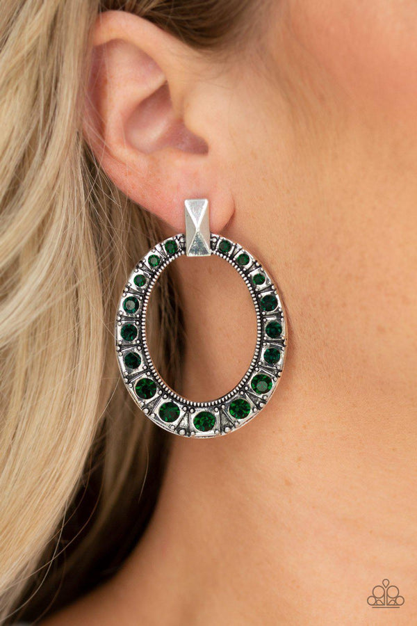 Paparazzi All For GLOW Green Post Earrings | CarasShop.com