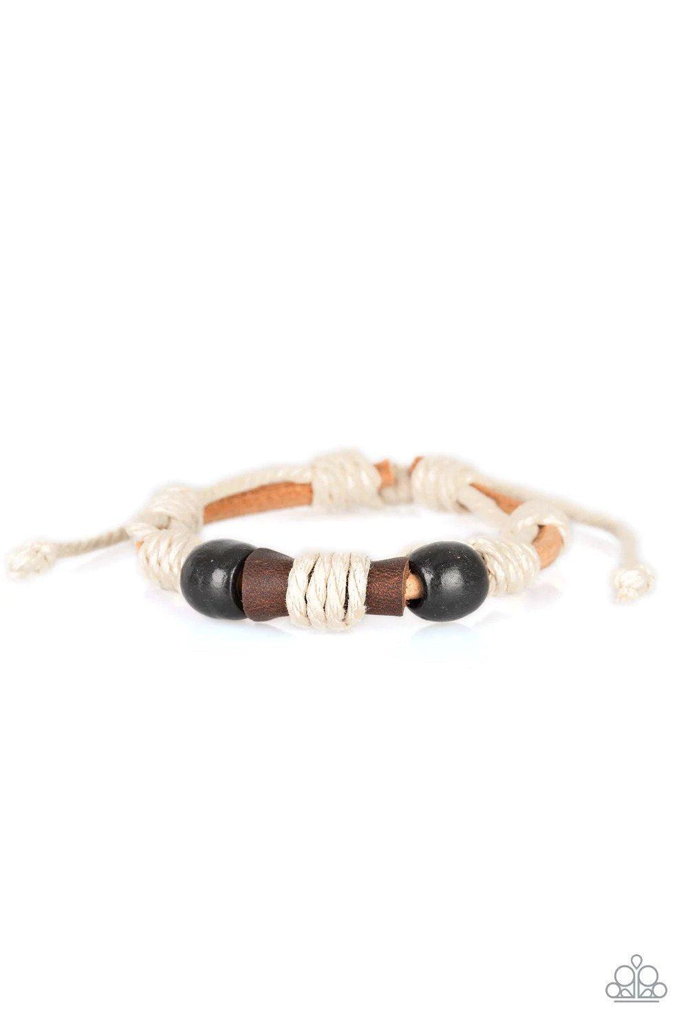 Back In The Backwoods Black &amp; White Urban Bracelet - Paparazzi Accessories- lightbox - CarasShop.com - $5 Jewelry by Cara Jewels