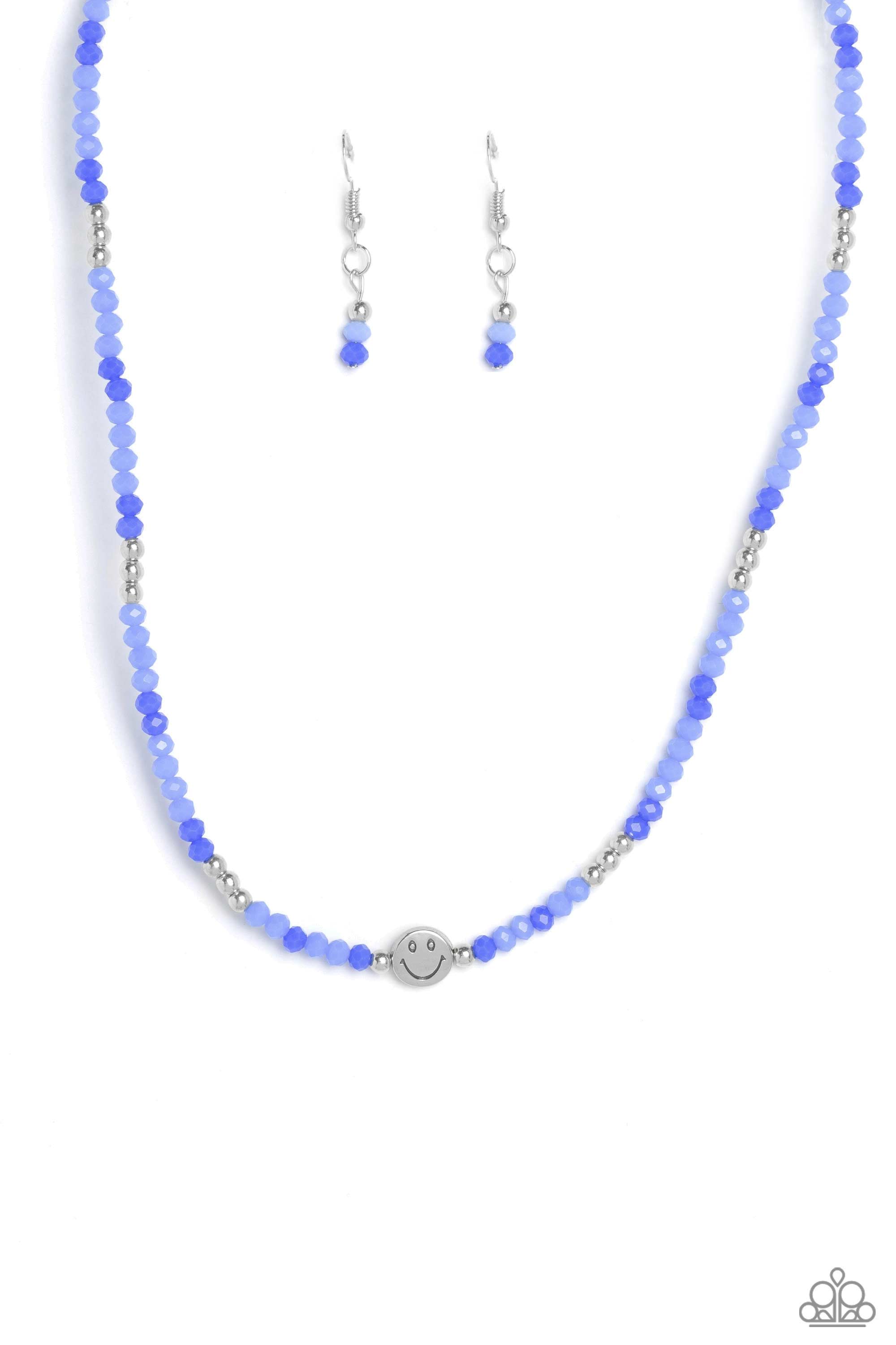 Beaming Bling Blue Necklace - Paparazzi Accessories- lightbox - CarasShop.com - $5 Jewelry by Cara Jewels