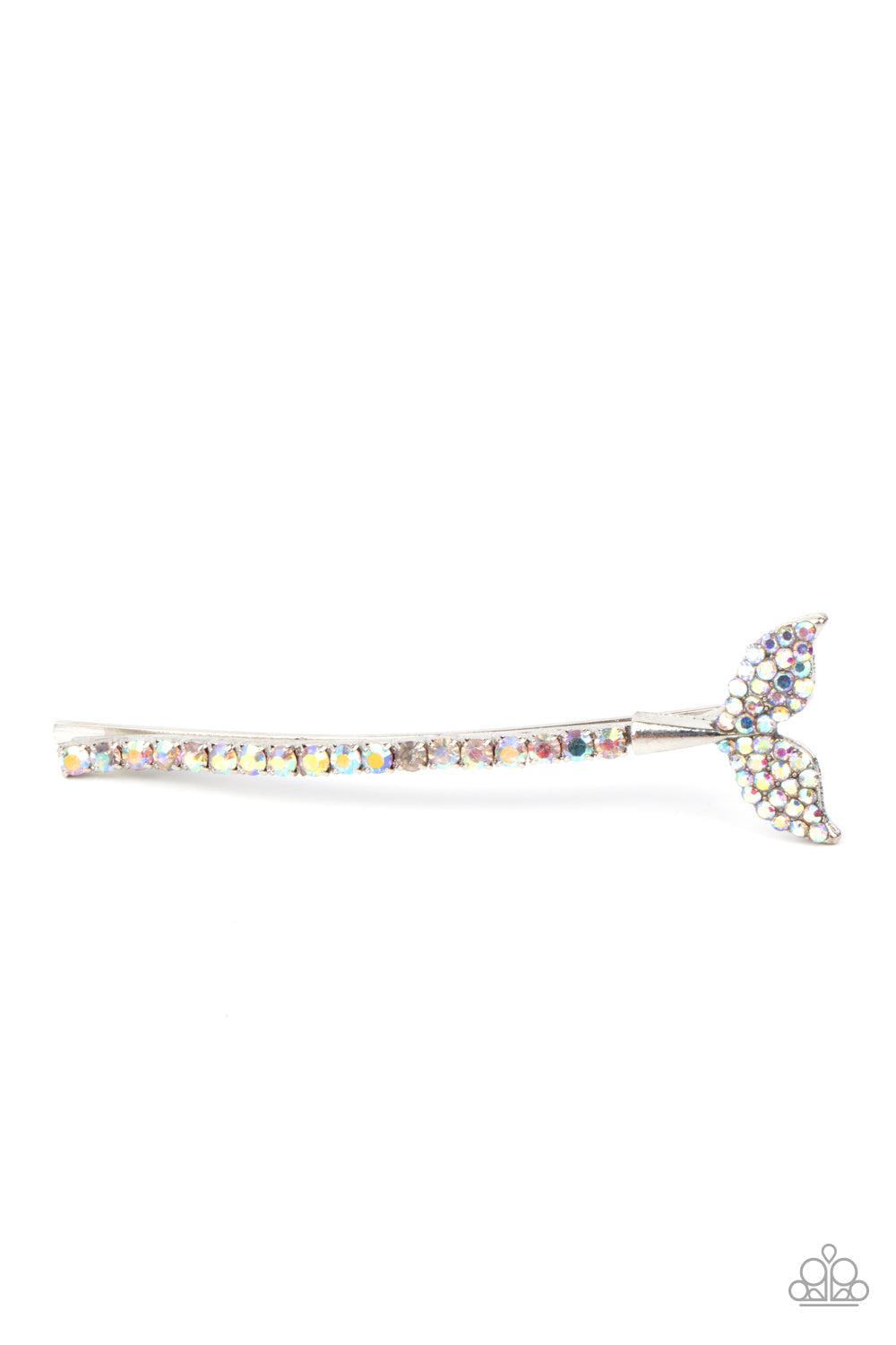 Deep Dive Multi Iridescent Mermaid Tail Hair Pin - Paparazzi Accessories-on model - CarasShop.com - $5 Jewelry by Cara Jewels