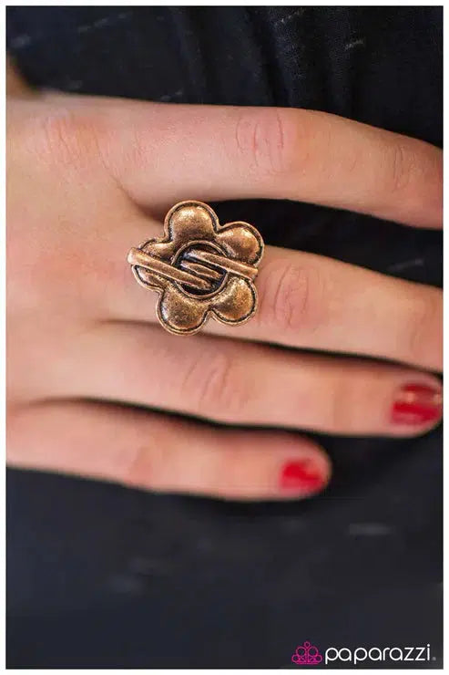 Fingers Crossed Copper Ring - Paparazzi Accessories- lightbox - CarasShop.com - $5 Jewelry by Cara Jewels