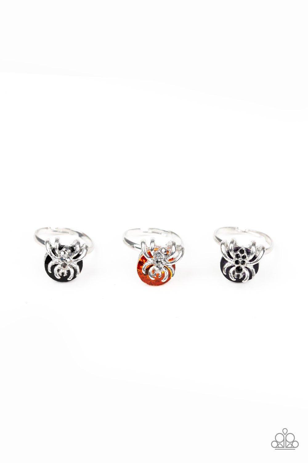Halloween Themed Starlet Shimmer Children&#39;s Spider Gem Rings (2020) - Paparazzi Accessories (set of 5)-CarasShop.com - $5 Jewelry by Cara Jewels