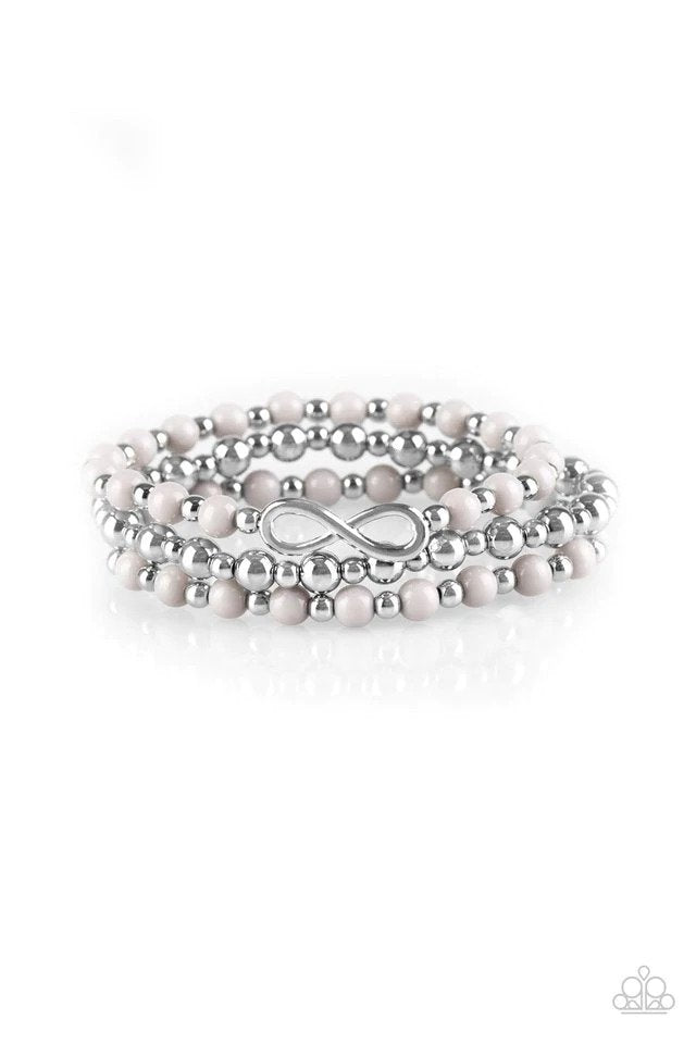 Immeasurably Infinite Silver Bracelet - Paparazzi Accessories- lightbox - CarasShop.com - $5 Jewelry by Cara Jewels
