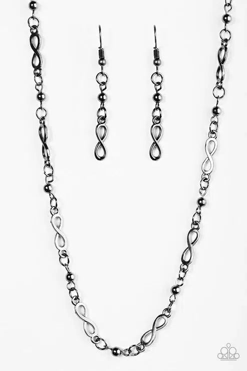 Infinite Beauty Gunmetal Black Necklace - Paparazzi Accessories- lightbox - CarasShop.com - $5 Jewelry by Cara Jewels