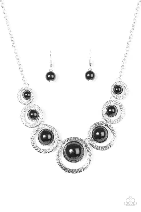 Jungle River Black Necklace - Paparazzi Accessories- lightbox - CarasShop.com - $5 Jewelry by Cara Jewels