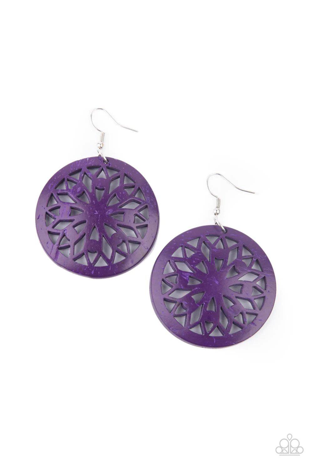 Ocean Canopy Purple Earrings - Paparazzi Accessories- lightbox - CarasShop.com - $5 Jewelry by Cara Jewels