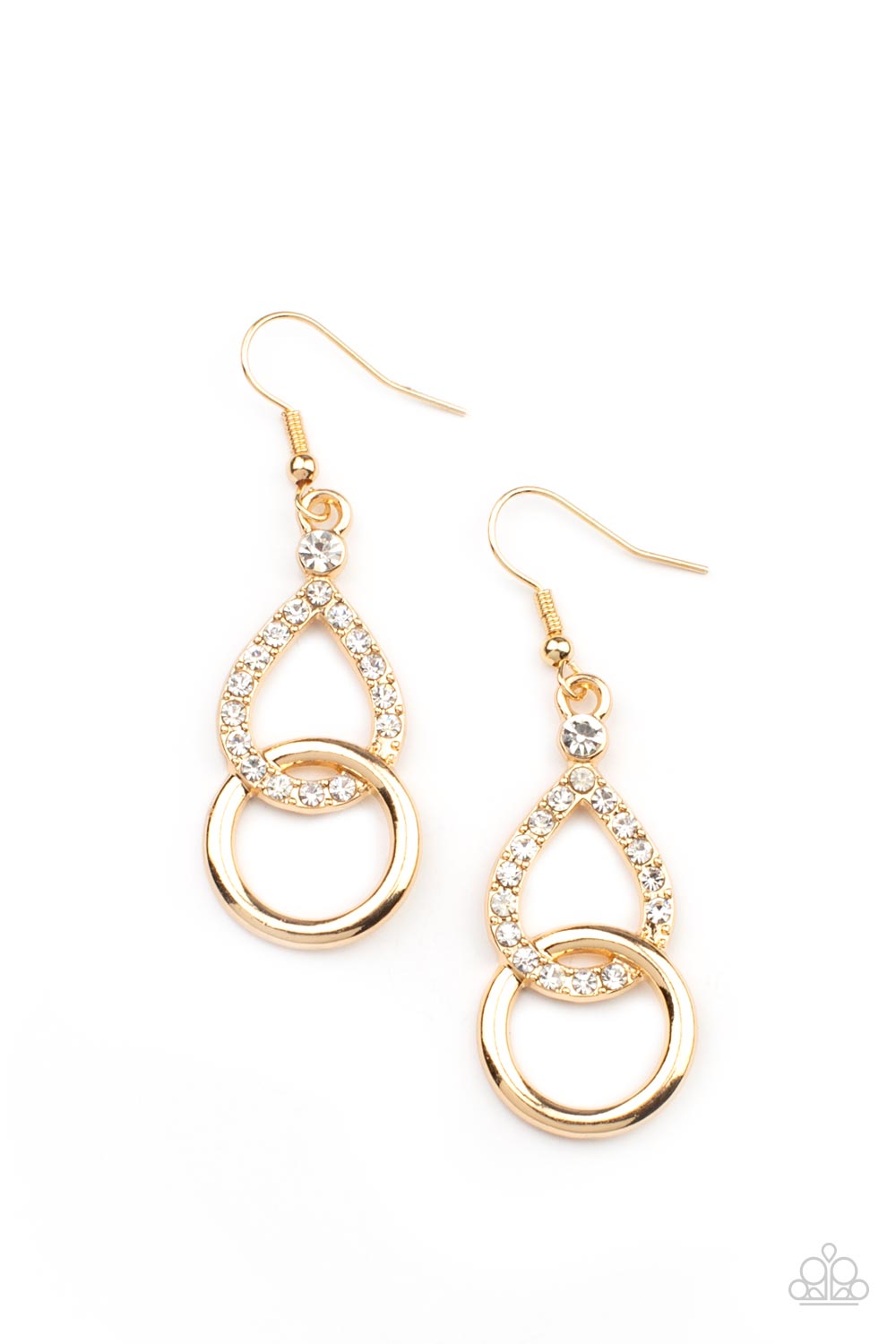 Red Carpet Couture Gold Earrings - Paparazzi Accessories- lightbox - CarasShop.com - $5 Jewelry by Cara Jewels