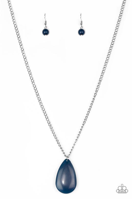 Paparazzi So Pop YOU lar Blue Teardrop Necklace CarasShop