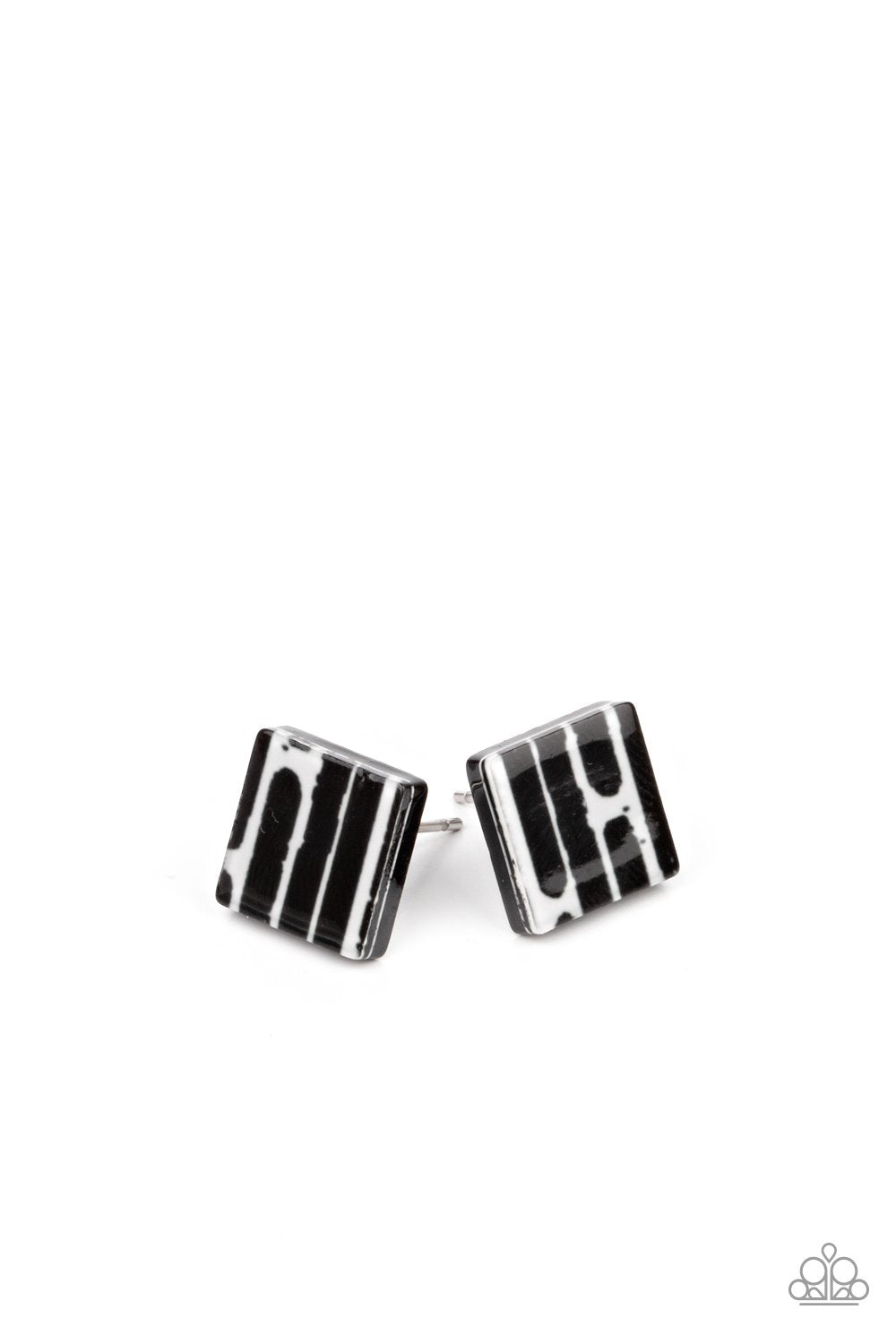 Starlet Shimmer Children&#39;s Black and White Post Earrings - Paparazzi Accessories (set of 5 pairs)- lightbox - CarasShop.com - $5 Jewelry by Cara Jewels