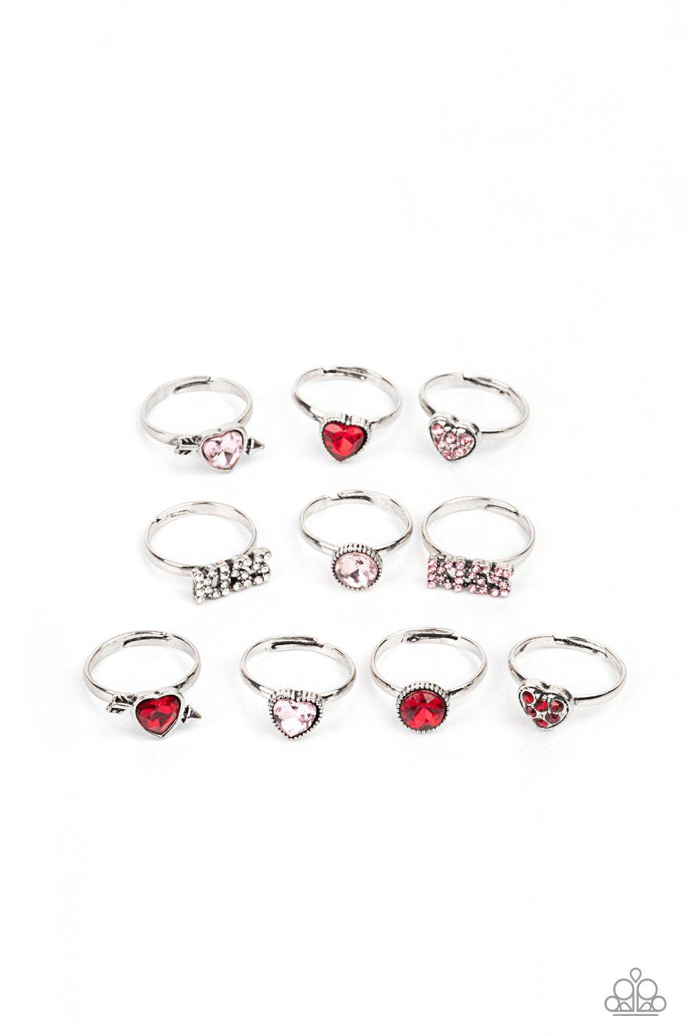 Starlet Shimmer Children's Valentine Themed Rings 2021 - Paparazzi Accessories (set of 10) - lightbox -CarasShop.com - $5 Jewelry by Cara Jewels