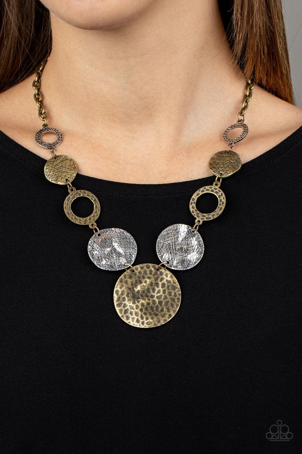 Terra Adventure Brass Necklace - Paparazzi Accessories- lightbox - CarasShop.com - $5 Jewelry by Cara Jewels
