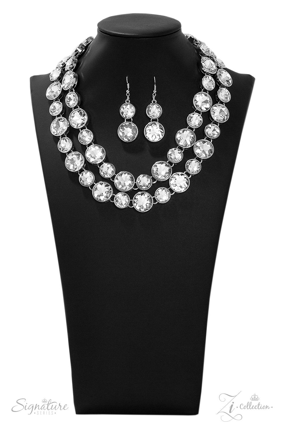 The Natasha 2019 Zi Signature Collection Necklace and matching Earrings - Paparazzi Accessories-CarasShop.com - $5 Jewelry by Cara Jewels