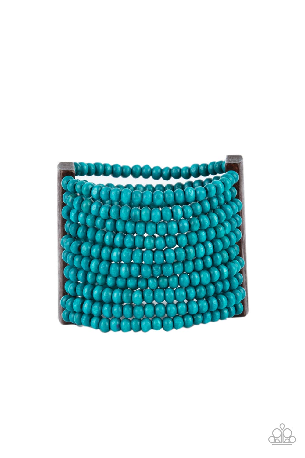 Waikiki Wonderland Blue Wood Bracelet - Paparazzi Accessories- lightbox - CarasShop.com - $5 Jewelry by Cara Jewels
