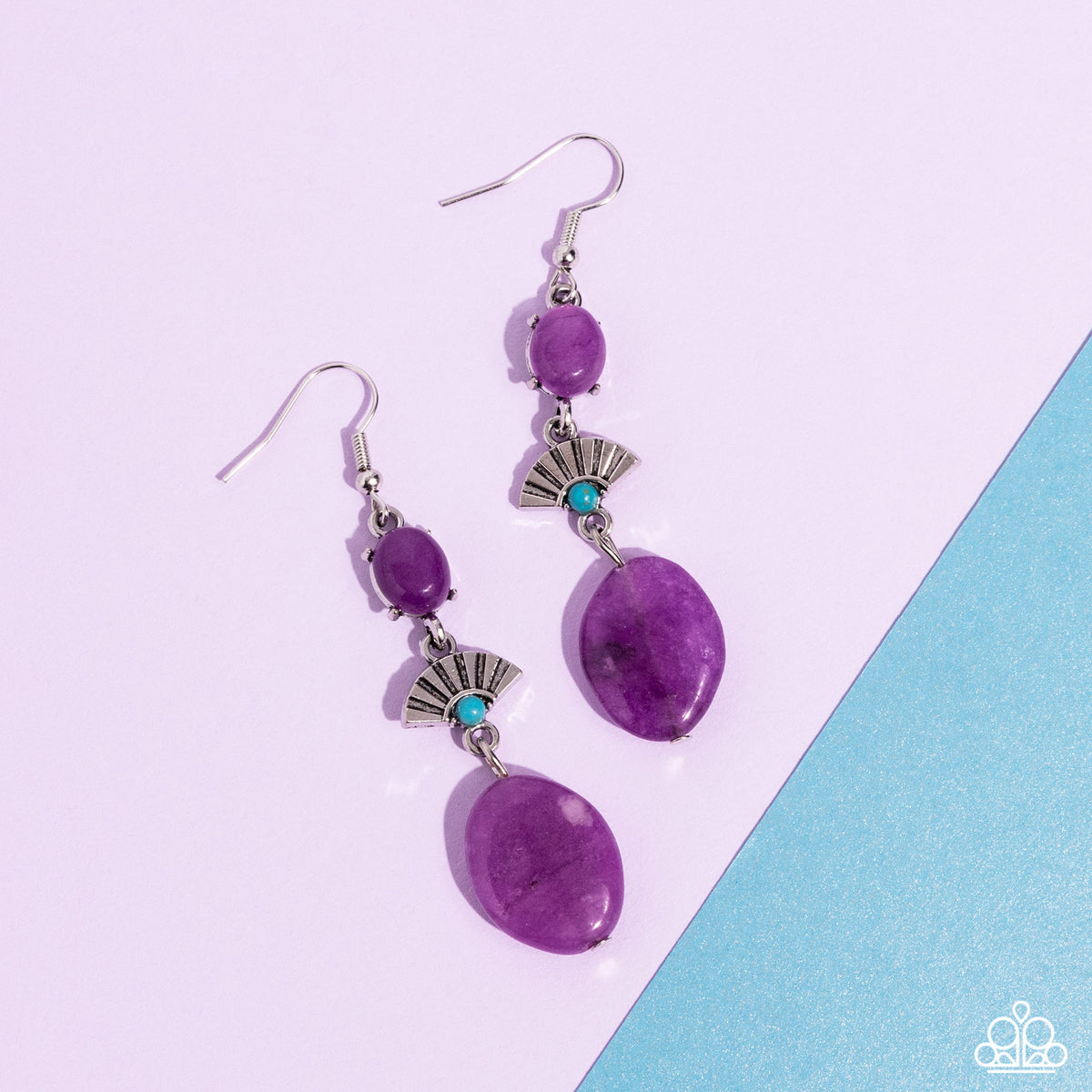 Creative Cascade Purple Amethyst Stone Earrings - Paparazzi Accessories