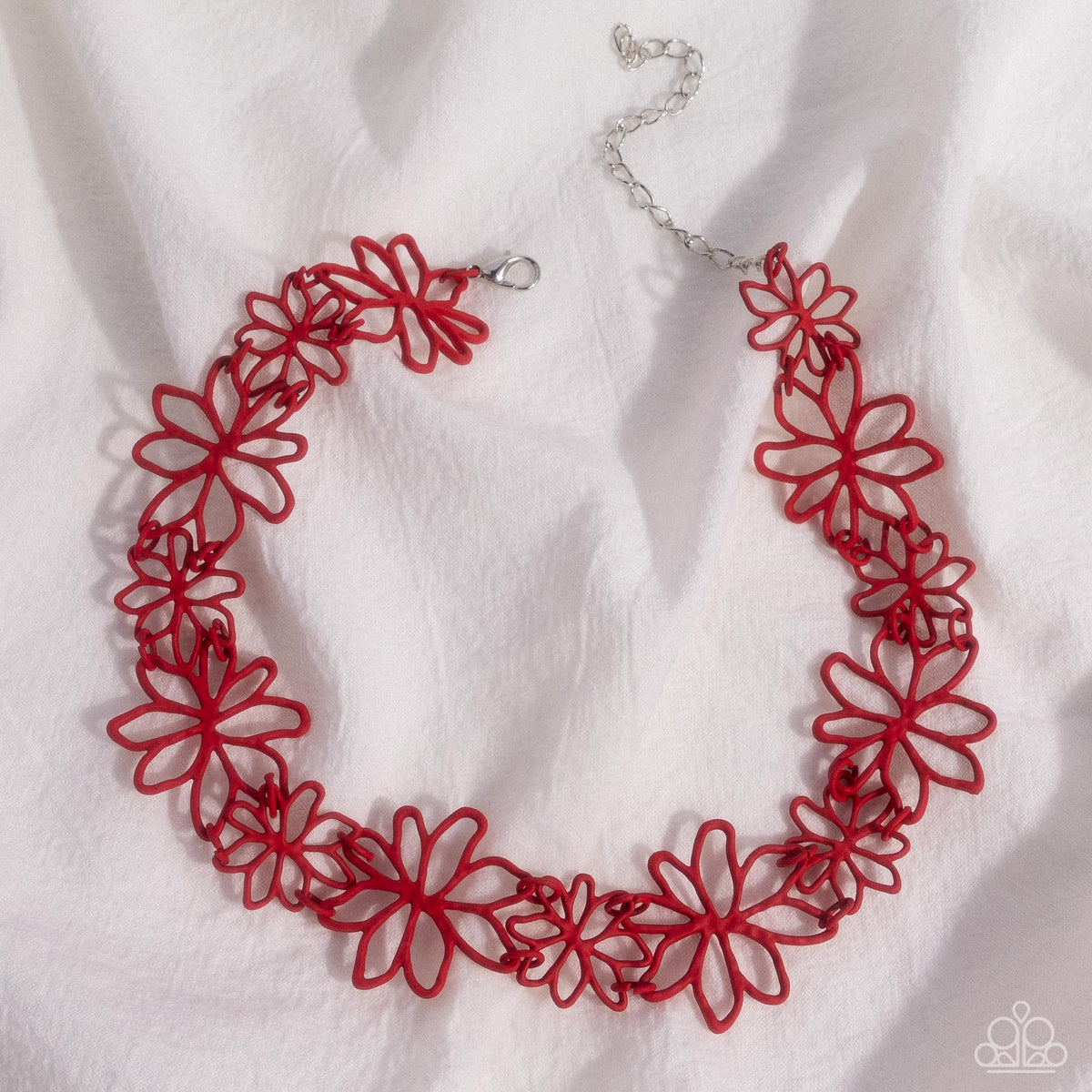 Bouquet Blend Red Floral Choker Necklace - Paparazzi Accessories