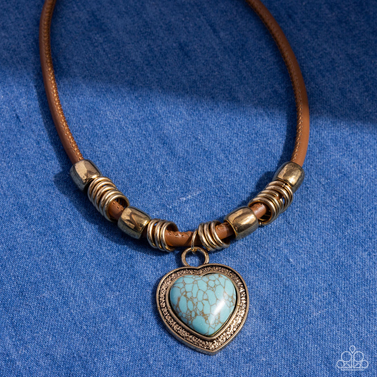 Significant Other Turquoise Blue Stone Heart Necklace - Paparazzi Accessories