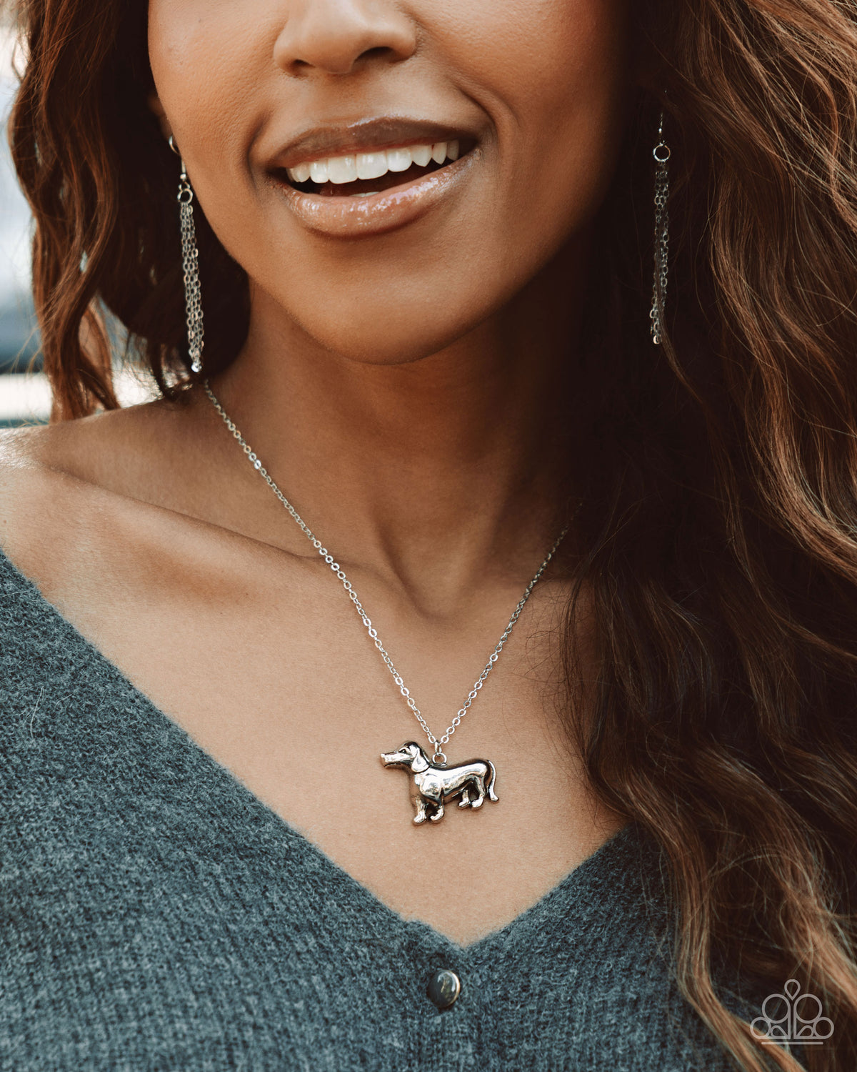 Darling Dachshund Silver Necklace - Paparazzi Accessories