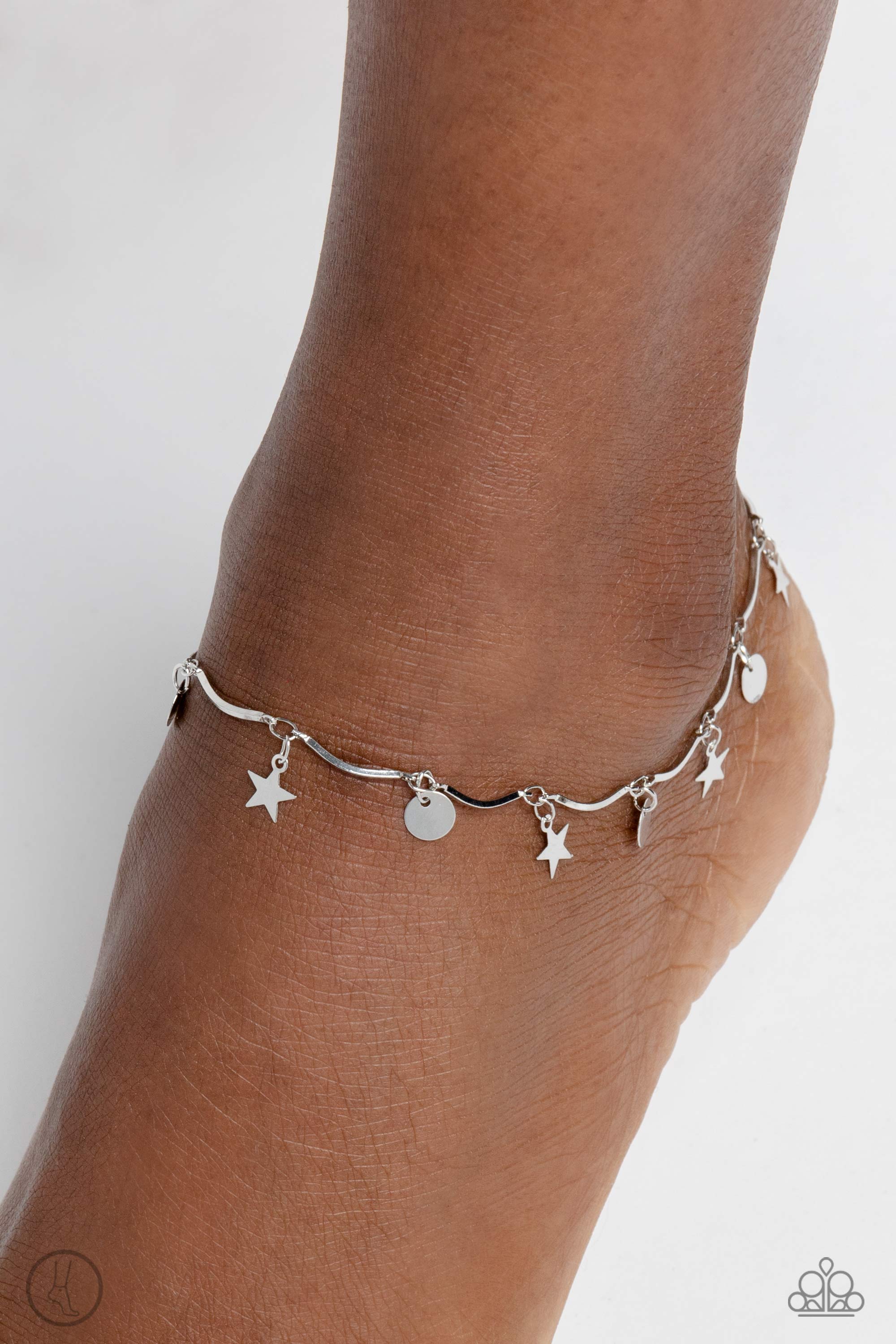 BEACH You To It Silver Anklet - Paparazzi Accessories- lightbox - CarasShop.com - $5 Jewelry by Cara Jewels