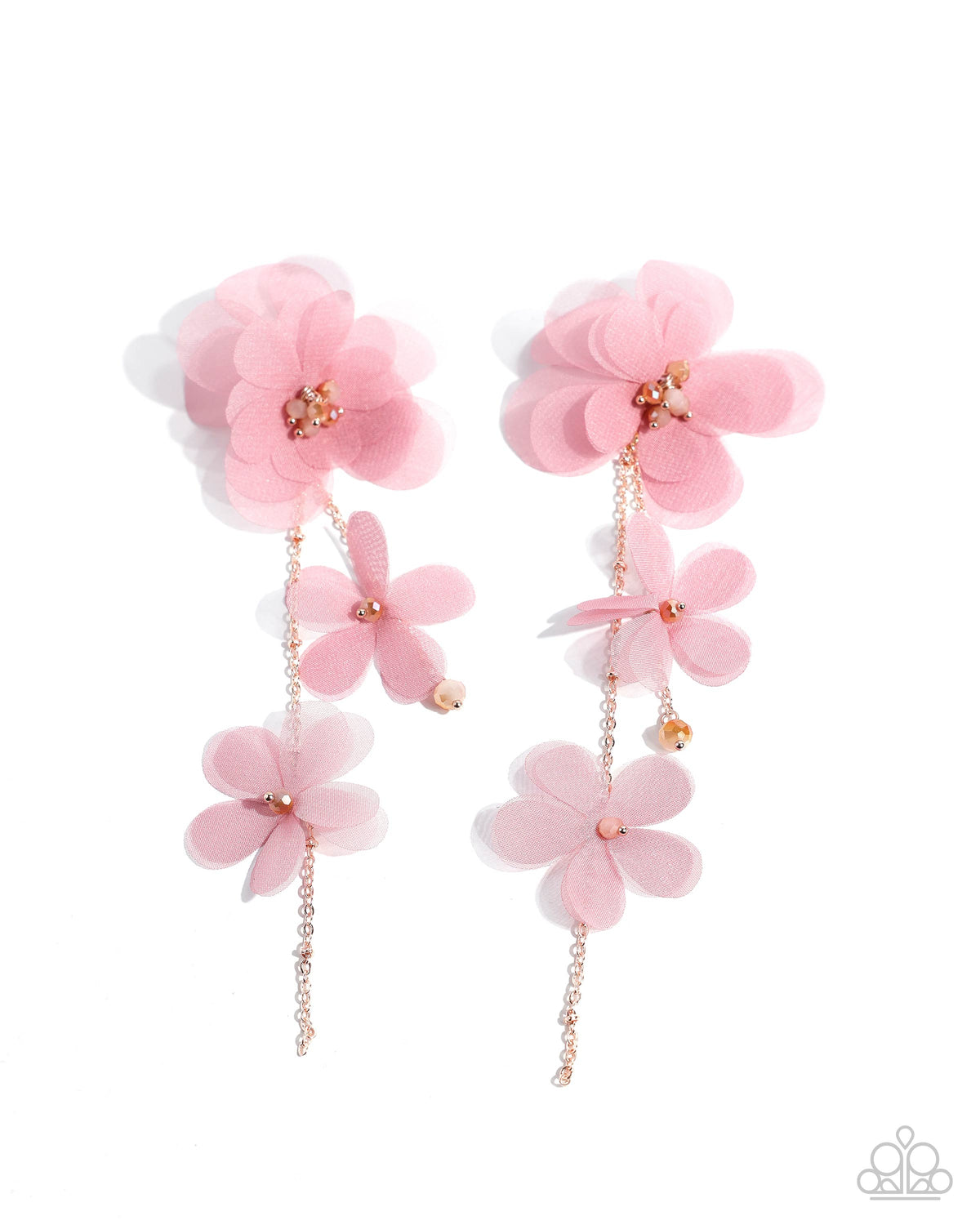 Balletcore Pink Flower Earrings - Paparazzi Accessories