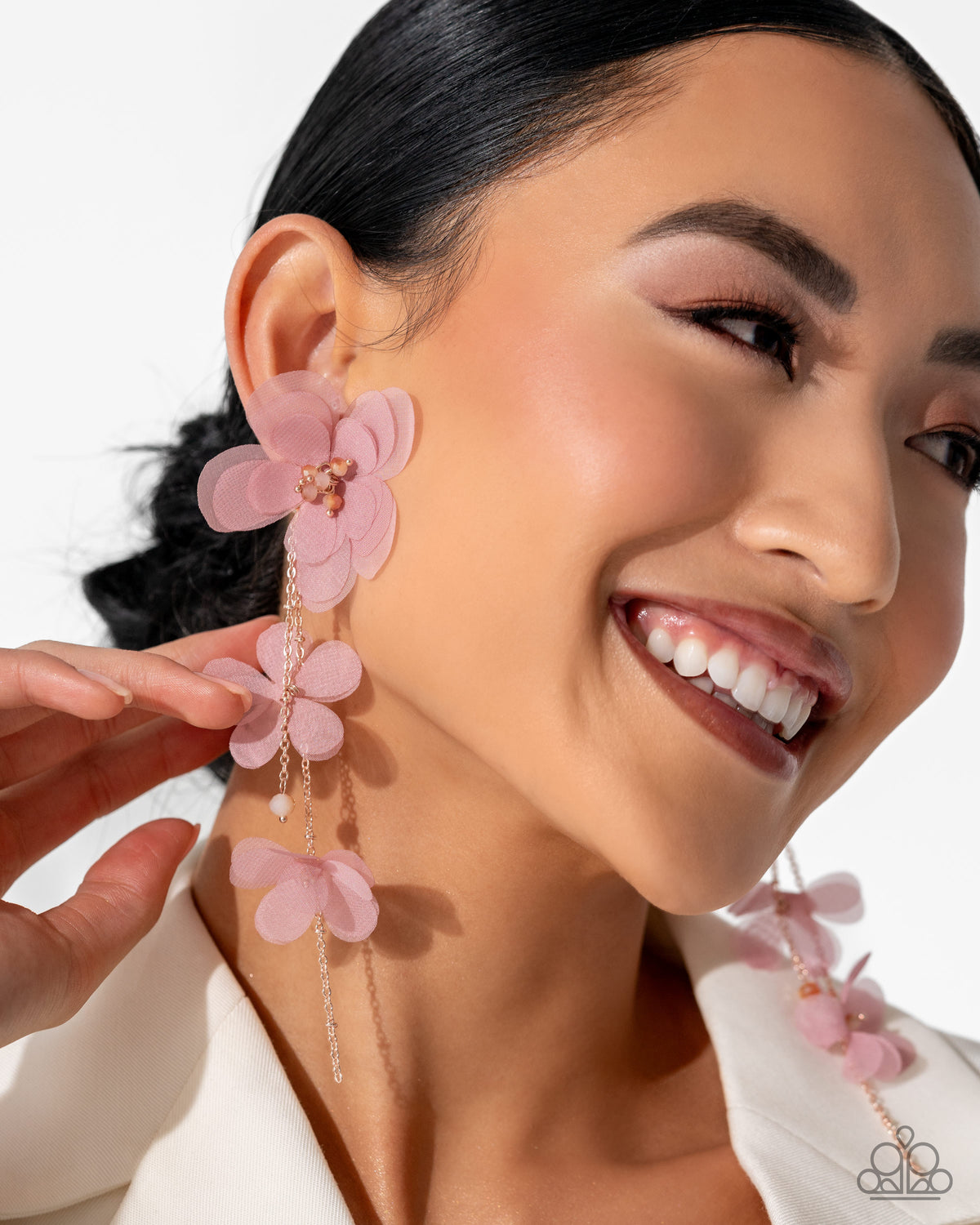 Balletcore Pink Flower Earrings - Paparazzi Accessories