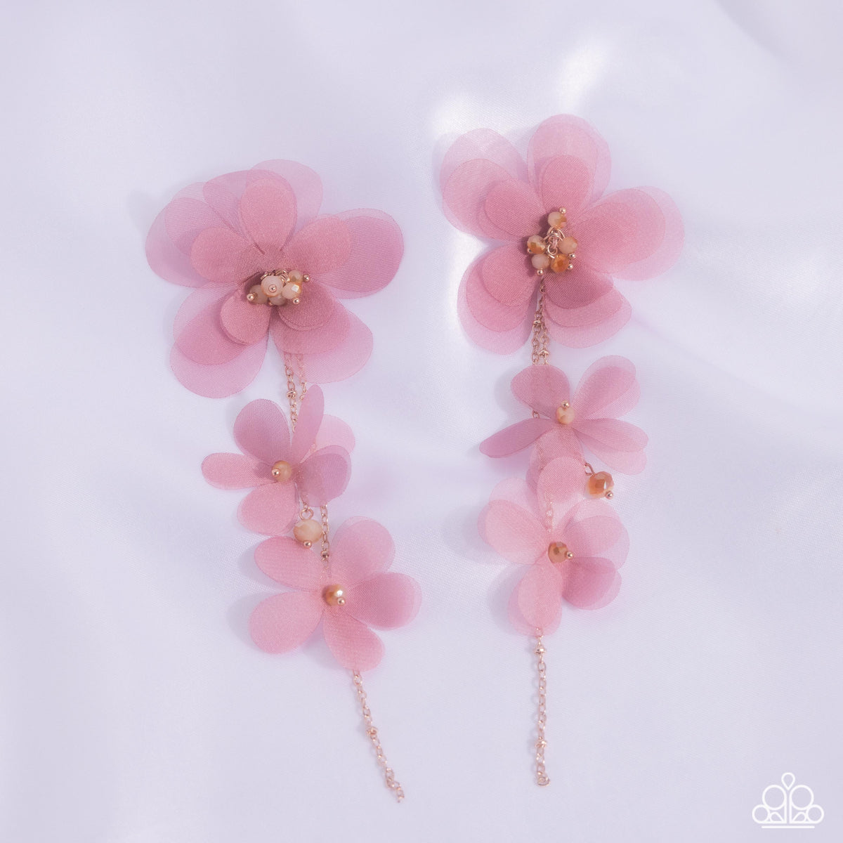 Balletcore Pink Flower Earrings - Paparazzi Accessories