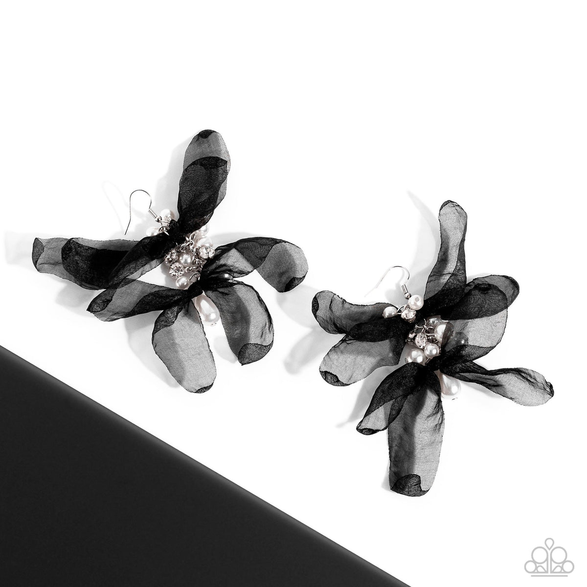 Cosmopolitan Charisma Black Silk Petal Earrings - Paparazzi Accessories