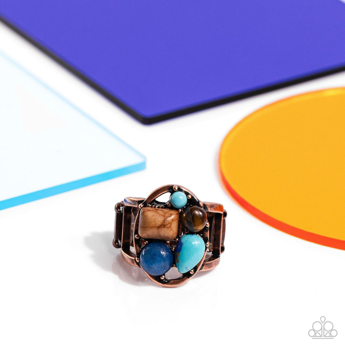 Crafted Collection Copper and Stone Ring - Paparazzi Accessories