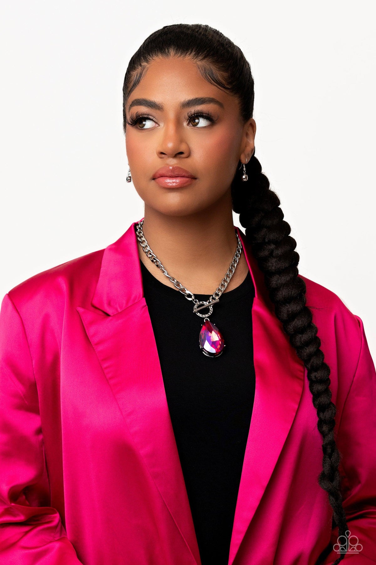 Edgy Exaggeration Pink Necklace - Paparazzi Accessories