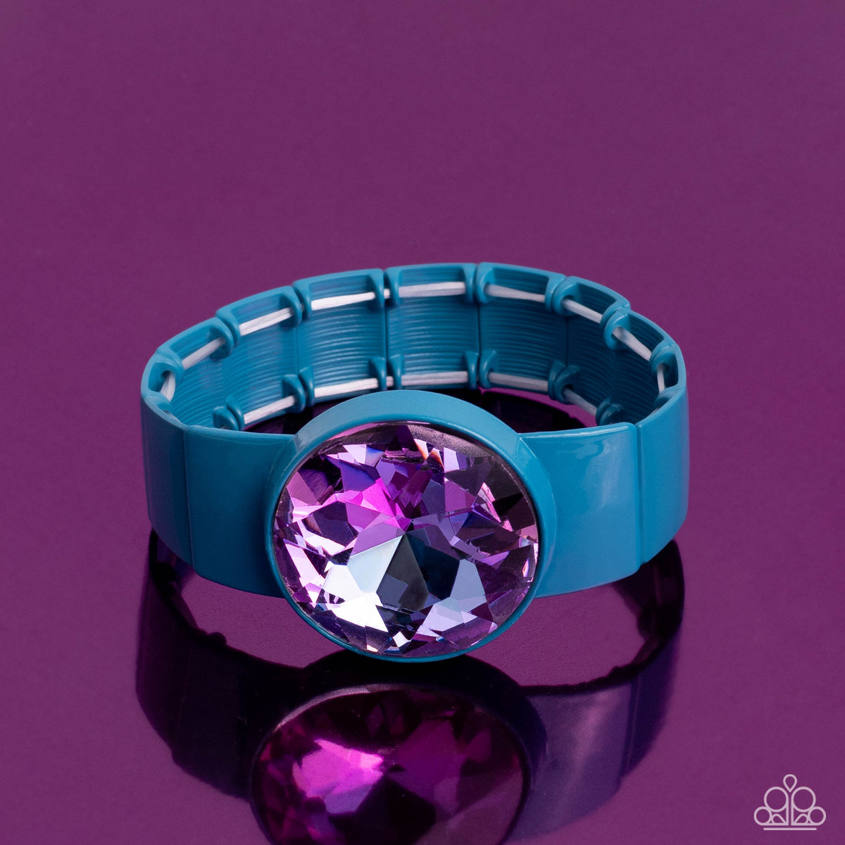 Exaggerated Ego Blue &amp; Purple Rhinestone Bracelet - Paparazzi Accessories