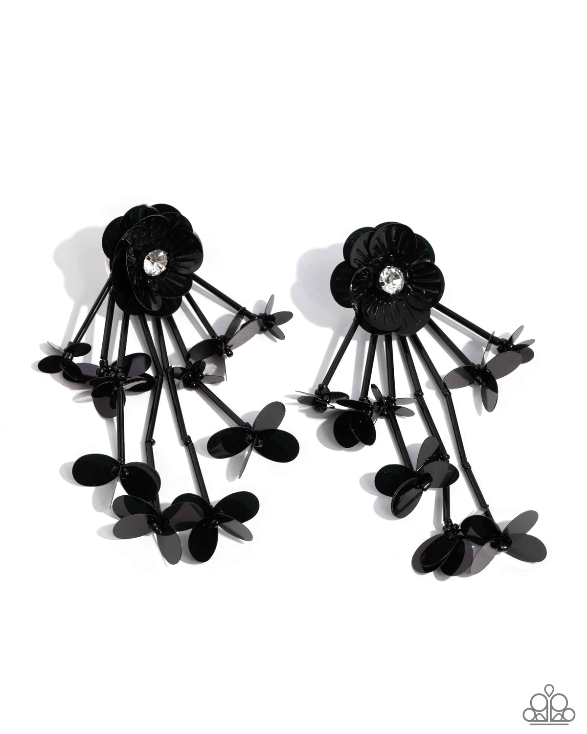 Floral Future Black Earrings - Paparazzi Accessories
