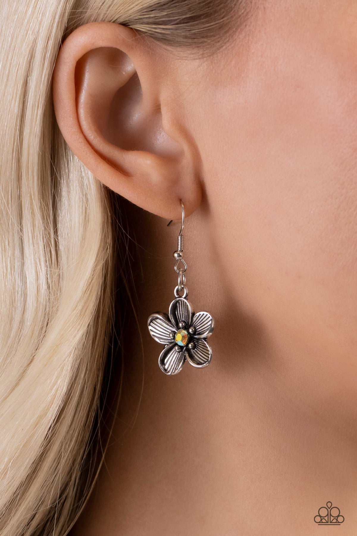 Free FLORAL Yellow Flower Necklace - Paparazzi Accessories - free matching earrings - CarasShop.com - $5 Jewelry by Cara Jewels